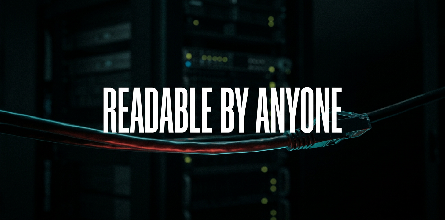 The password is on the wire in cleartext, readable by anything