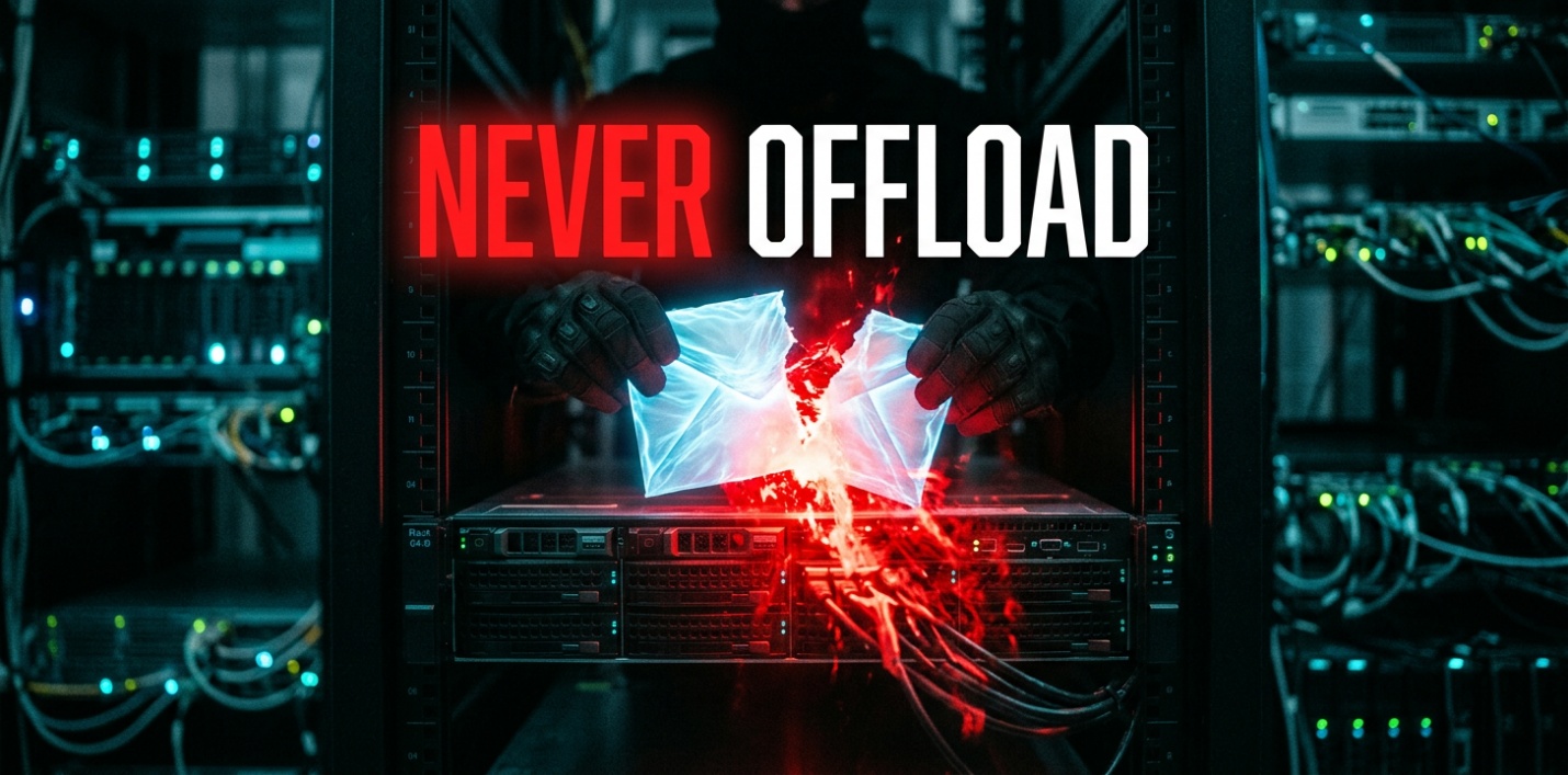 never offload - it recreates the cleartext problem